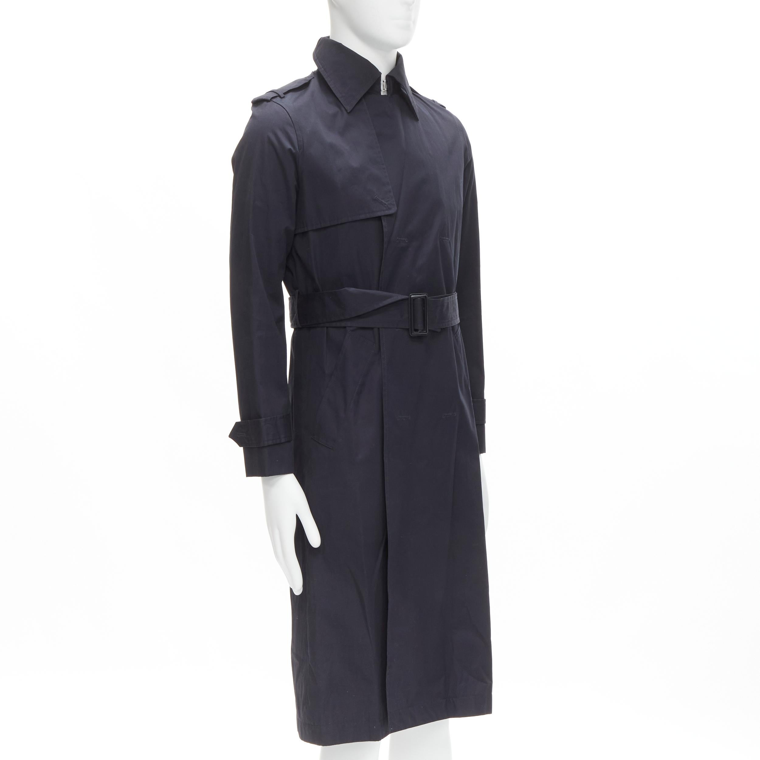 BALENCIAGA DEMNA - Trench-coat en coton bleu marine à boutons fermés et ceinture FR46 S, 2016 Bon état à Hong Kong, NT