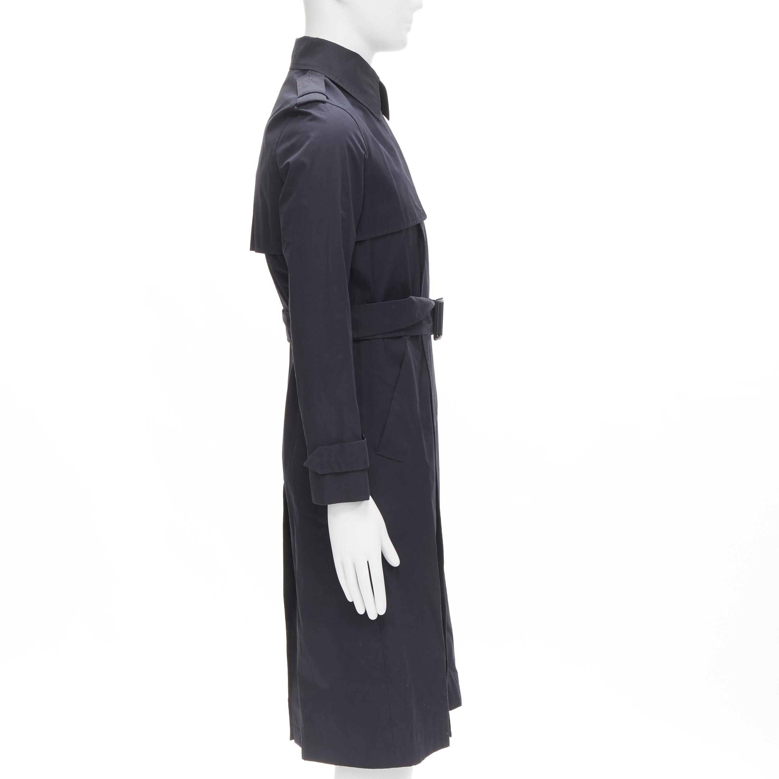  BALENCIAGA DEMNA - Trench-coat en coton bleu marine à boutons fermés et ceinture FR46 S, 2016 Pour hommes 