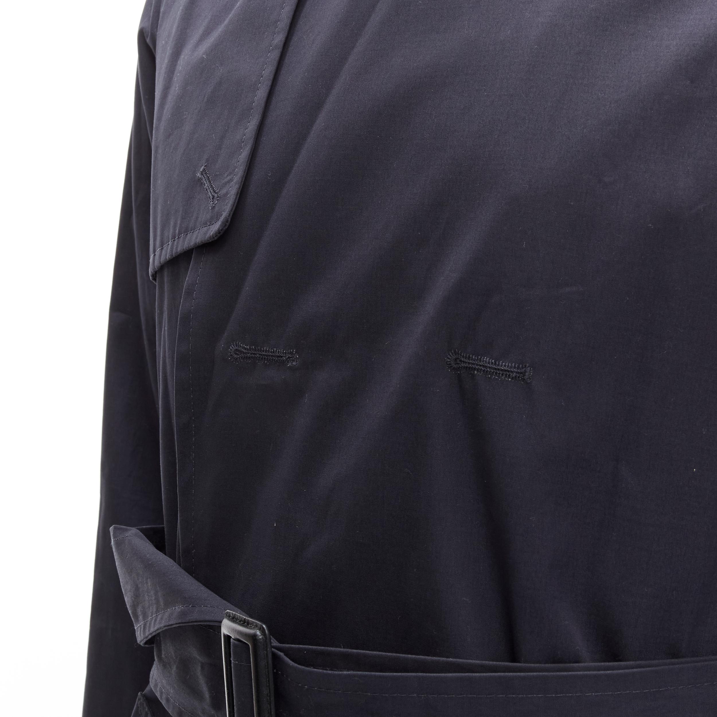 BALENCIAGA DEMNA - Trench-coat en coton bleu marine à boutons fermés et ceinture FR46 S, 2016 4