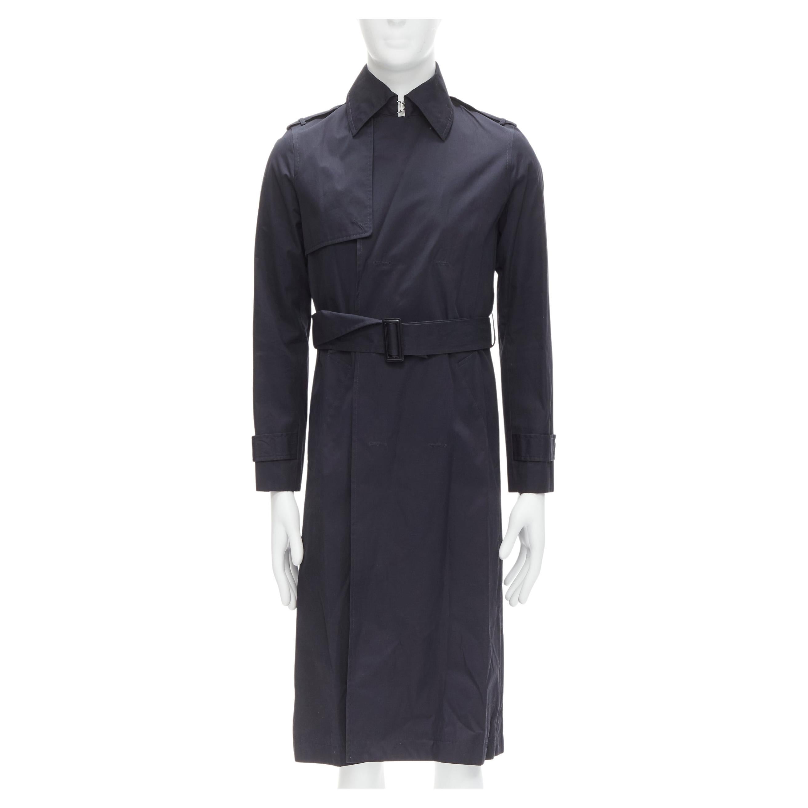 BALENCIAGA DEMNA - Trench-coat en coton bleu marine à boutons fermés et ceinture FR46 S, 2016