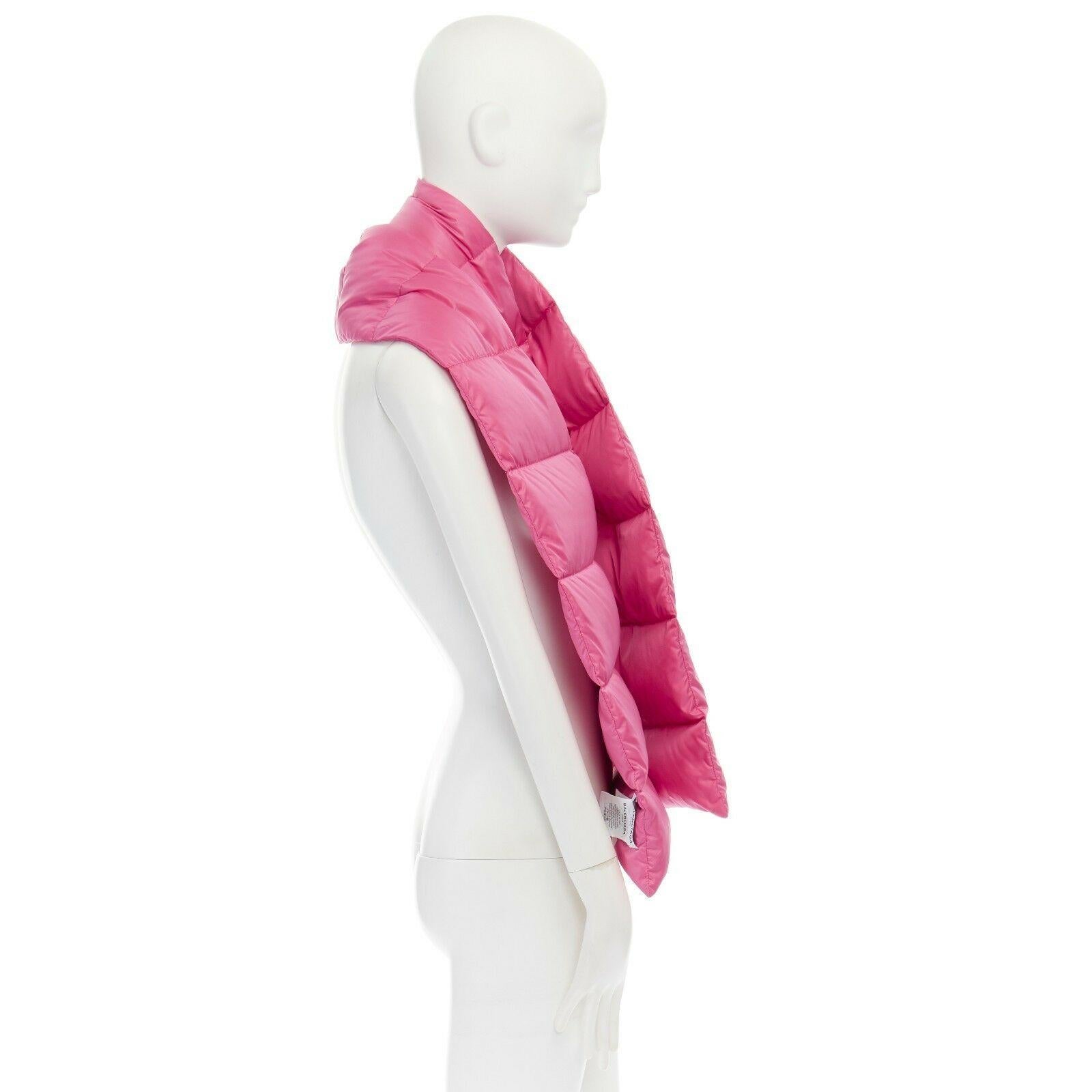 Pink BALENCIAGA DEMNA 2016 pink down filled padded quilted scarf
