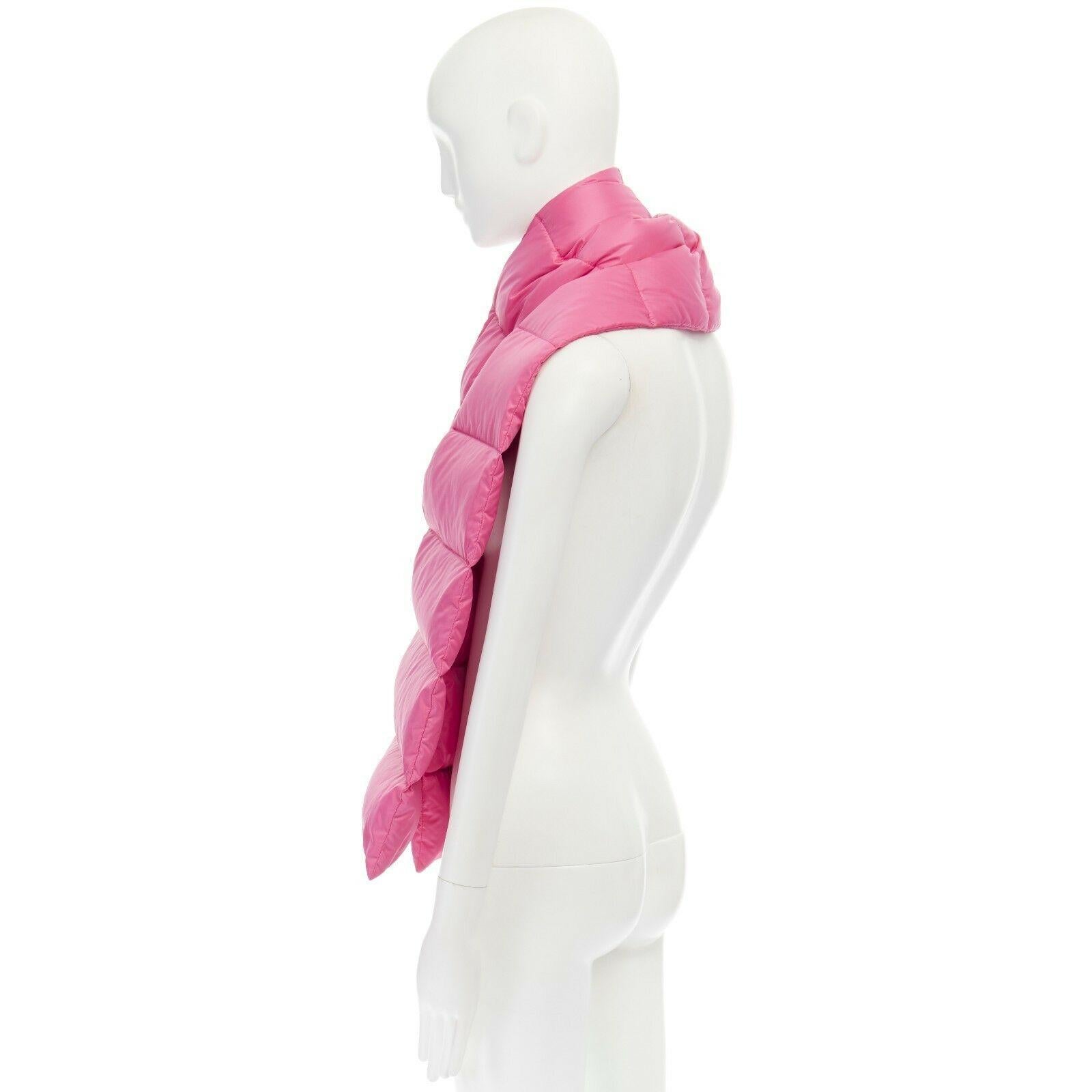 Women's BALENCIAGA DEMNA 2016 pink down filled padded quilted scarf