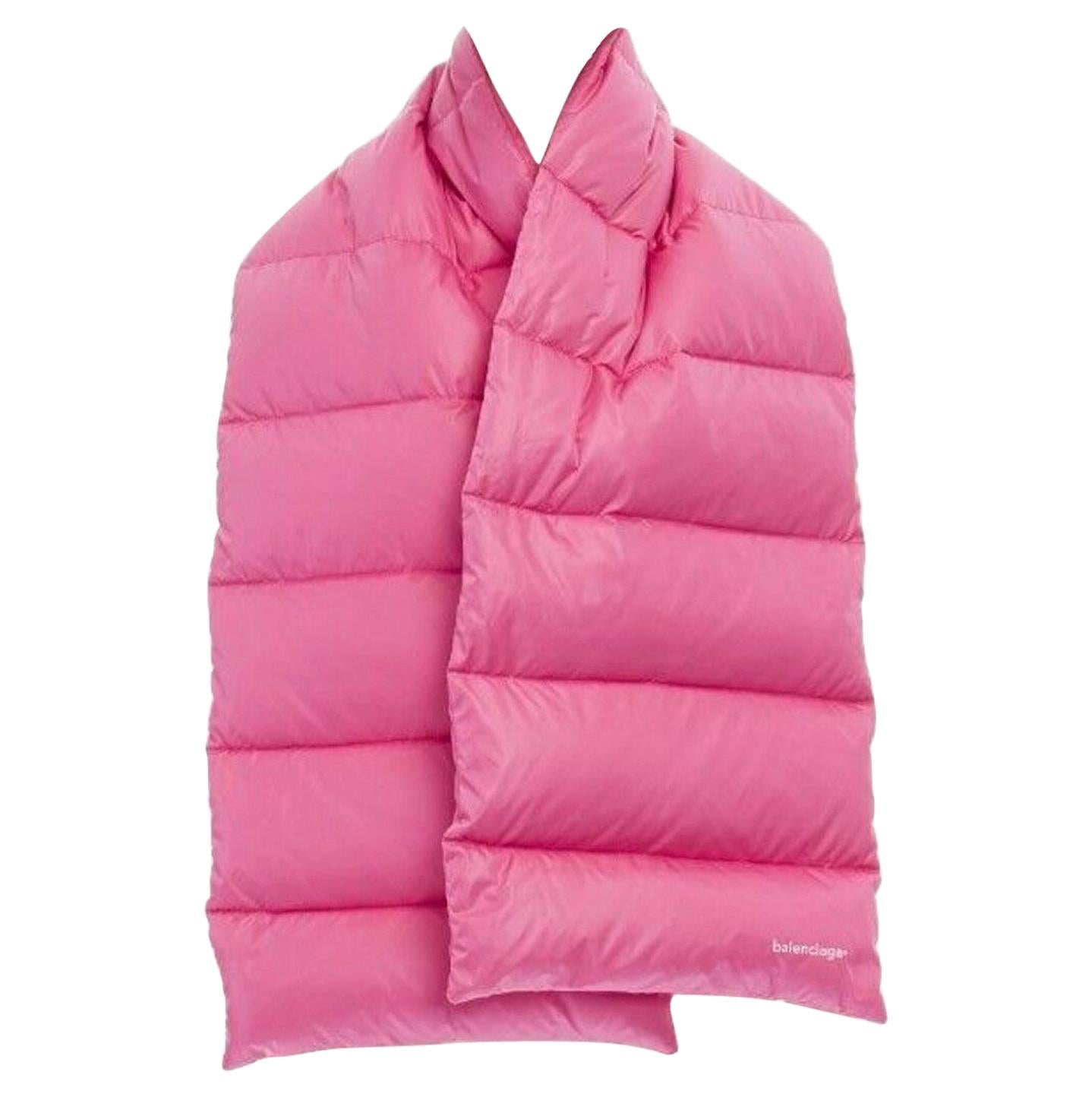 BALENCIAGA DEMNA 2016 pink down filled padded quilted scarf