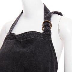 BALENCIAGA Demna 2016 washed grey denim front tie apron¬†top FR36 S