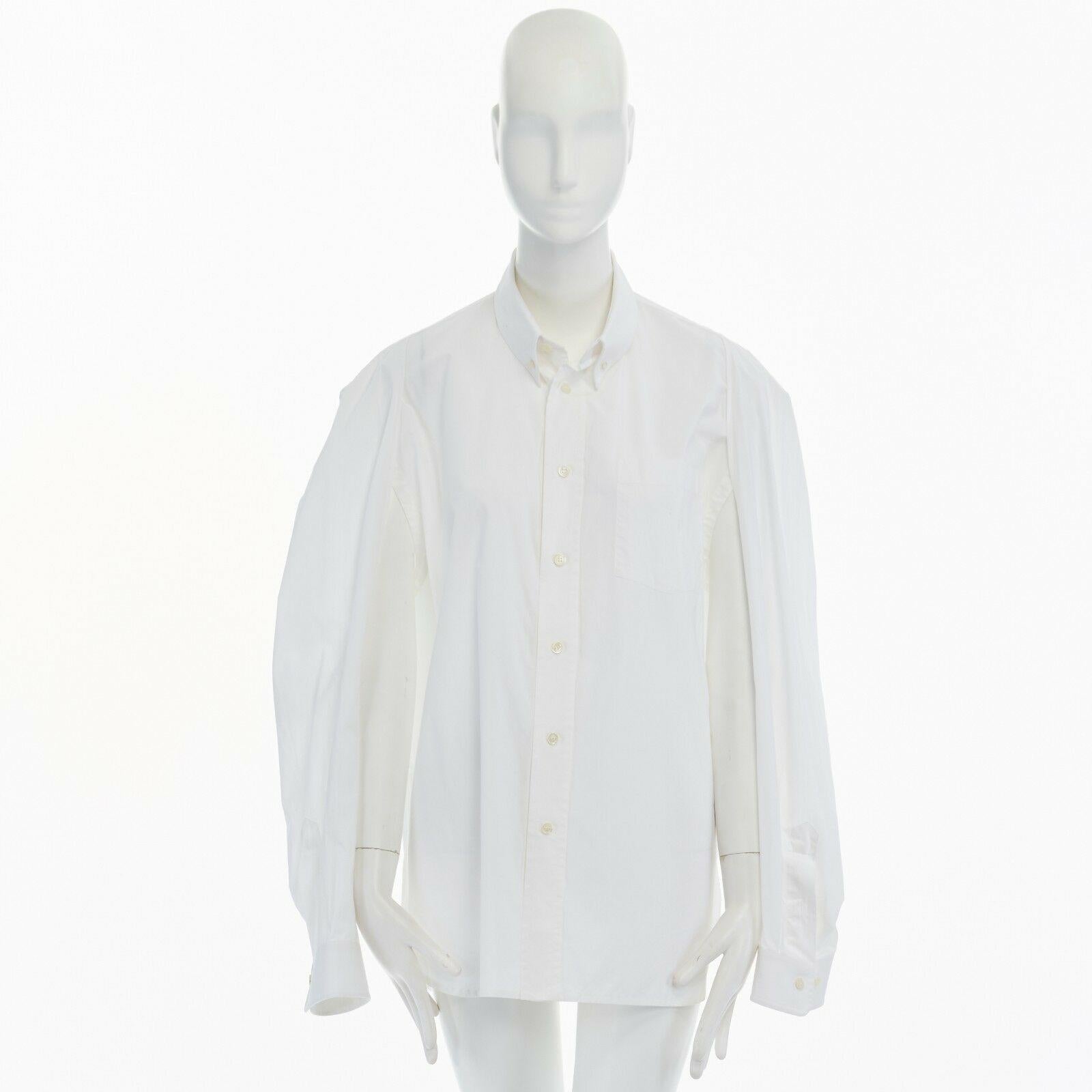 BALENCIAGA DEMNA 2016 white off shoulder underarm cut out shirt FR38 M In Excellent Condition In Hong Kong, NT