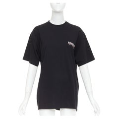 BALENCIAGA Demna 2017 black Polical Campaign logo crew neck oversized tshirt S