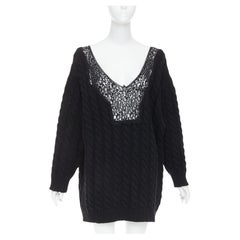 Balenciaga DEMNA 2017 maglione oversize in pizzo di lana vergine e cotone FR36 S