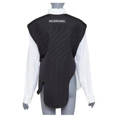 BALENCIAGA DEMNA 2017 Car Mat padded white cotton deconstructed shirt FR36 S