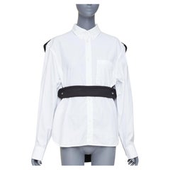 BALENCIAGA DEMNA 2017 Car Mat padded white cotton deconstructed shirt FR36 S