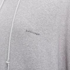 BALENCIAGA Demna 2017 grey cotton logo oversized  cocoon hoodie XS