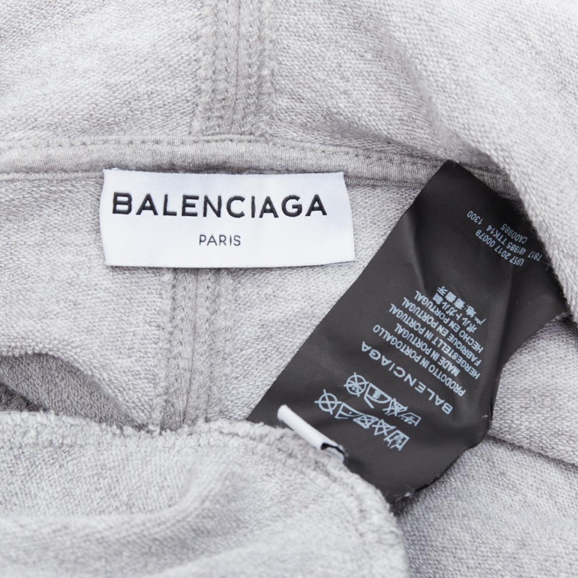 BALENCIAGA Demna 2017 gris algodón logo oversize  capucha cocoon XS en venta 2