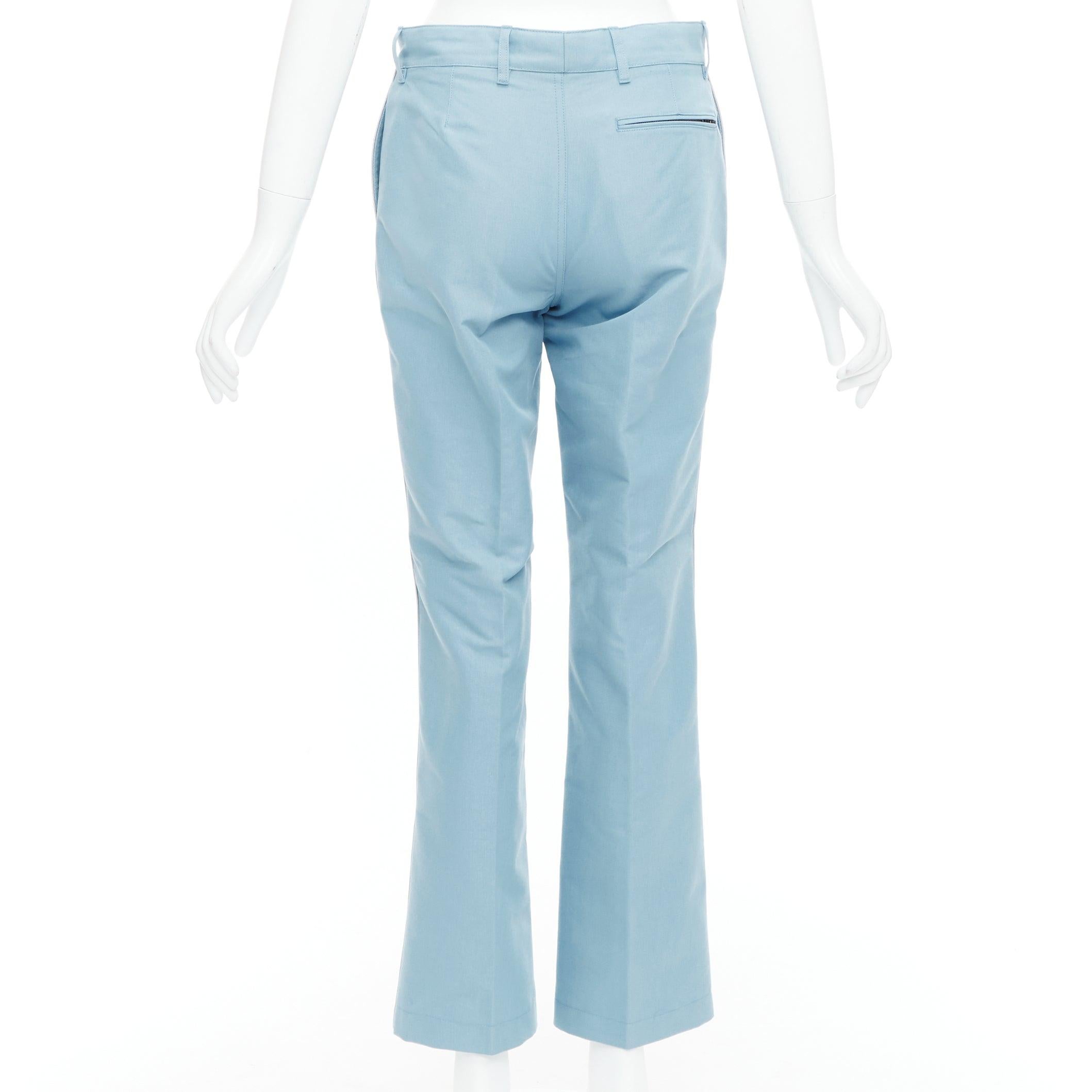 Donna Balenciaga Demna 2017 pantaloni affusolati BB blu chiaro con logo in gomma FR34 XS in vendita