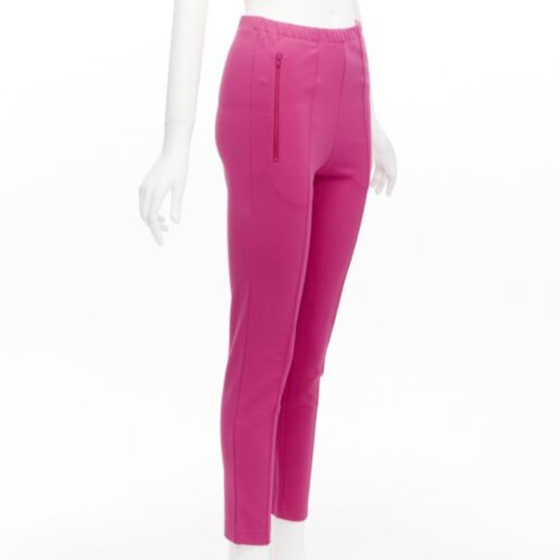 Rose BALENCIAGA Demna 2017 - Pantalon de survêtement rose à poches zippées et à taille haute, FR36 S en vente