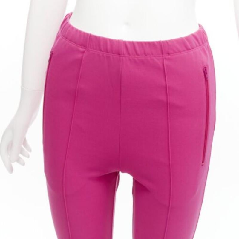 BALENCIAGA Demna 2017 - Pantalon de survêtement rose à poches zippées et à taille haute, FR36 S en vente 2