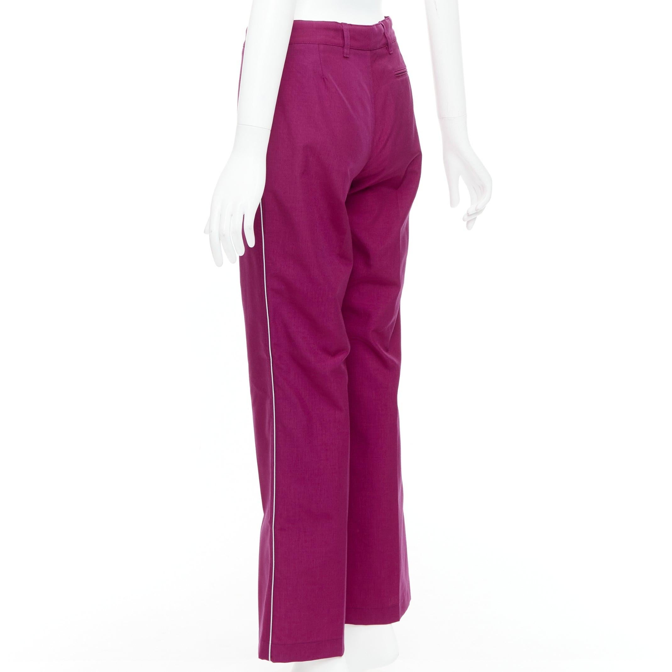 Balenciaga Demna 2017 pantaloni affusolati in gomma BB viola con logo FR34 XS in vendita 1