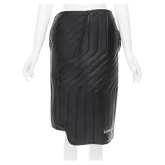 BALENCIAGA Demna 2017 Runway black car mat logo print skirt S
