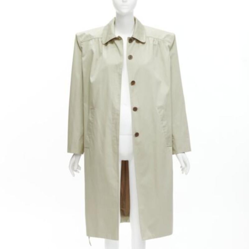 Beige Balenciaga Demna 2017 Runway boxy oversized shoulder belted trench coat FR34 XS in vendita