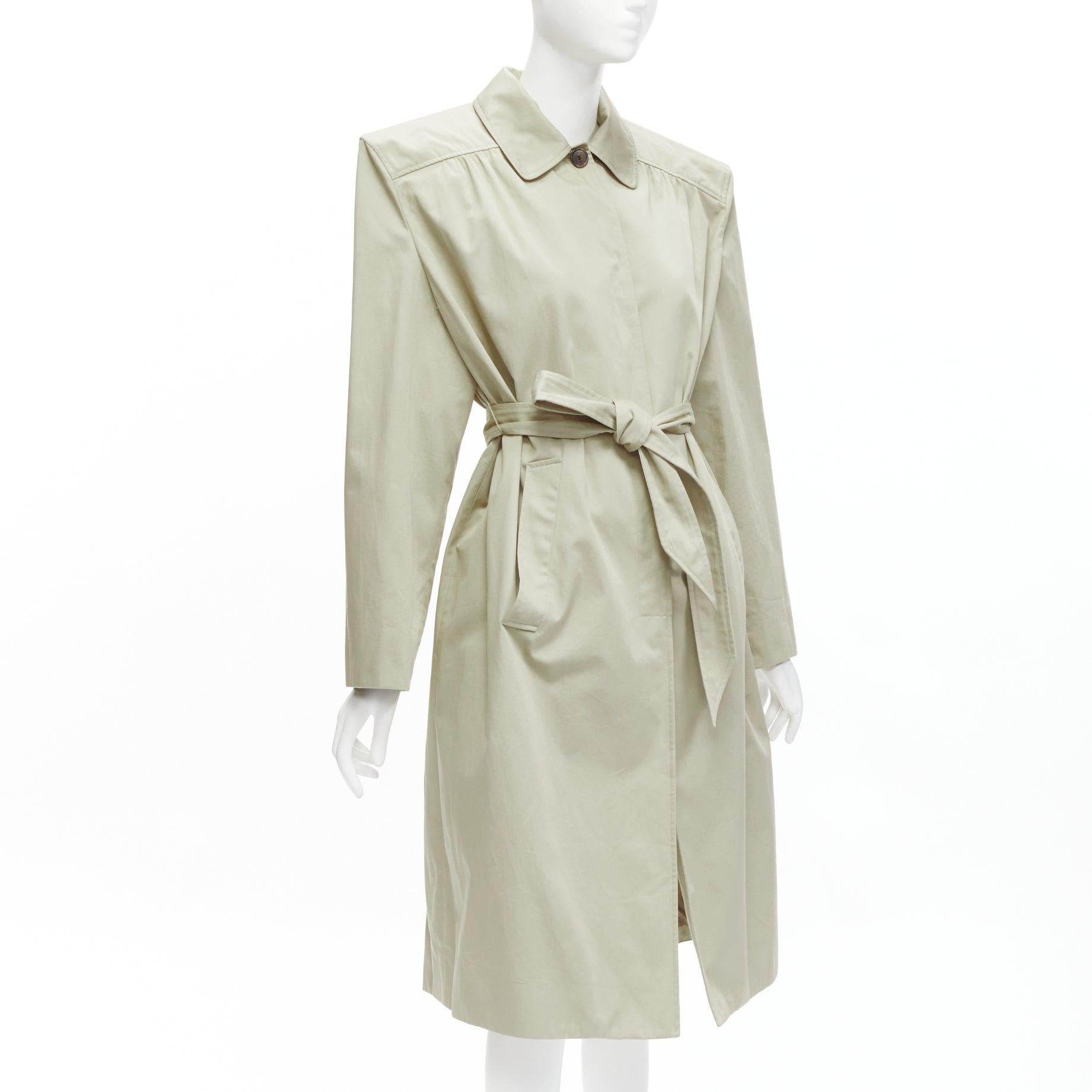 BALENCIAGA Demna 2017 Runway boxy oversized shoulder belted trench coat FR34 XS In Good Condition For Sale In Hong Kong, NT