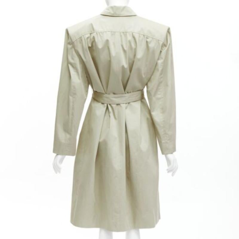 Balenciaga Demna 2017 Runway boxy oversized shoulder belted trench coat FR34 XS in vendita 1