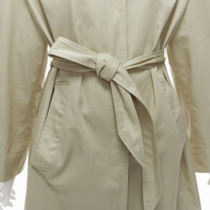 Balenciaga Demna 2017 Runway boxy oversized shoulder belted trench coat FR34 XS in vendita 3