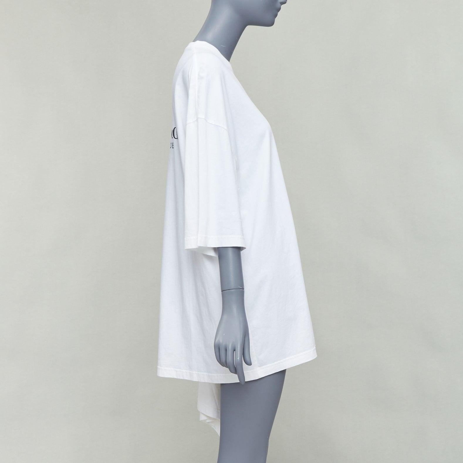 BALENCIAGA Demna 2017 white BB mode logo kimono sleeve tshirt S In Good Condition In Hong Kong, NT