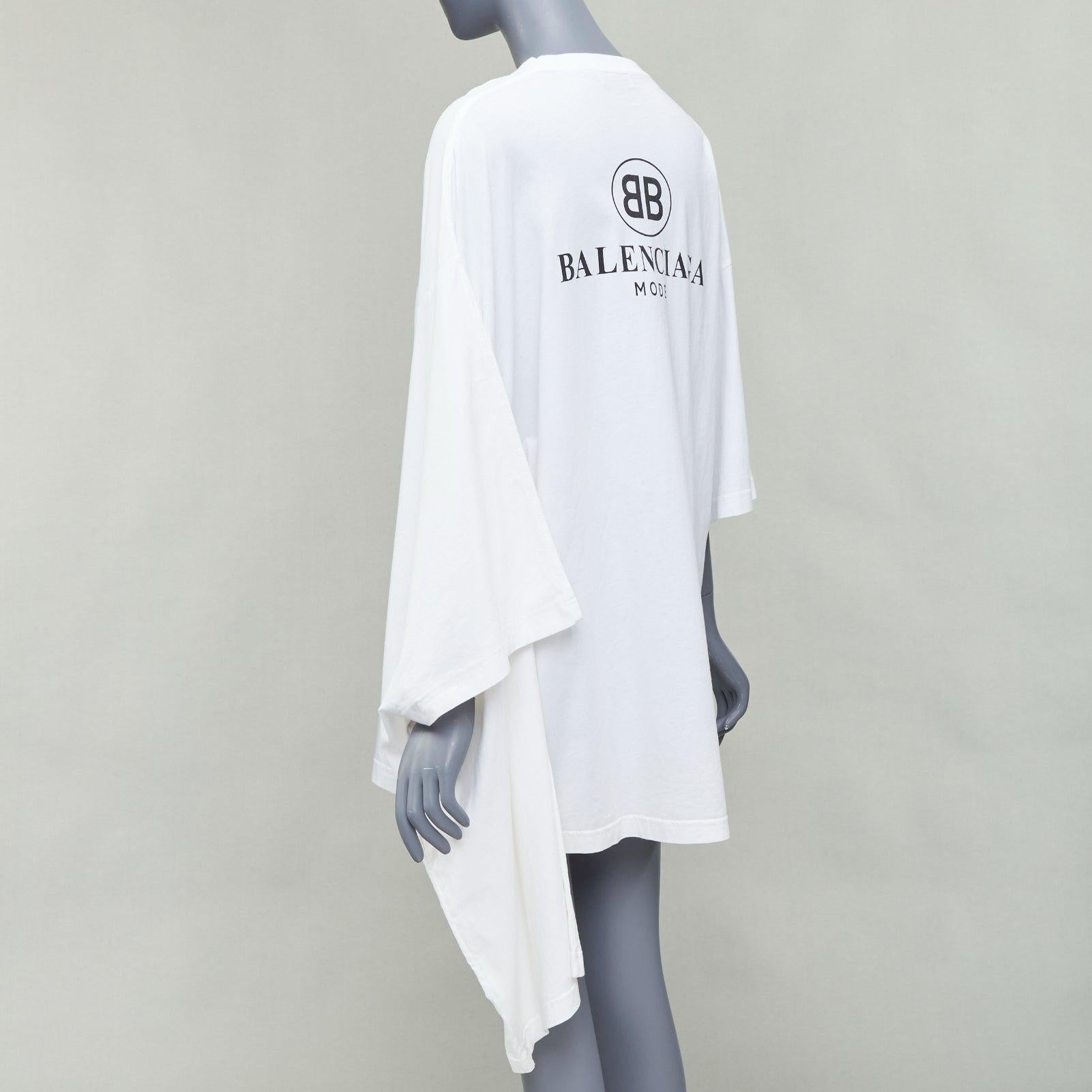 Women's BALENCIAGA Demna 2017 white BB mode logo kimono sleeve tshirt S