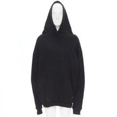 BALENCIAGA Demna 2018 black I Love Techno embroidered oversized hoodie S