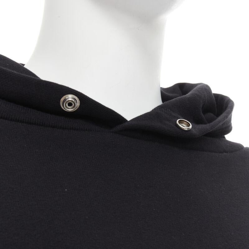 BALENCIAGA Demna 2018 negro Sudadera con capucha oversize bordada I Love Techno S 3