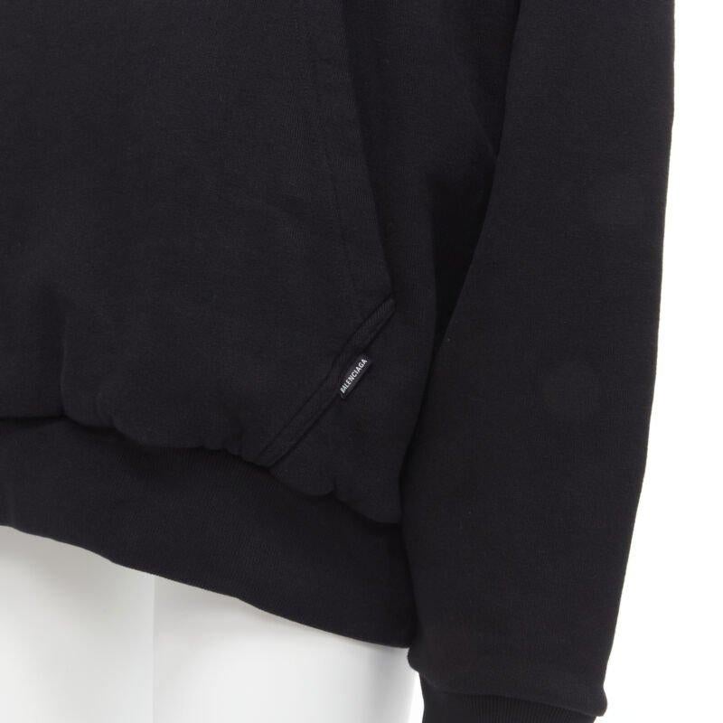 BALENCIAGA Demna 2018 black I Love Techno embroidered oversized hoodie S For Sale 5