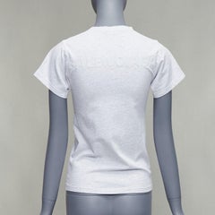 BALENCIAGA Demna 2018 grey logo embroidery back front tshirt XS