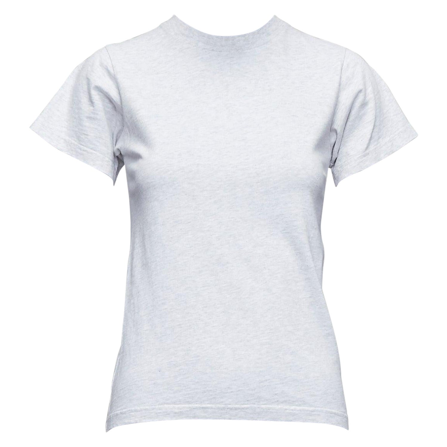 BALENCIAGA Demna 2018 gris broderie logo dos devant tshirt XS