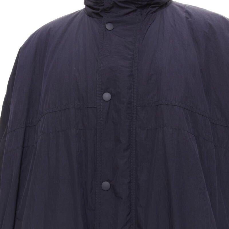 BALENCIAGA Demna 2018 navy blue padded logo cotton lined puffer coat IT46 XS For Sale 1