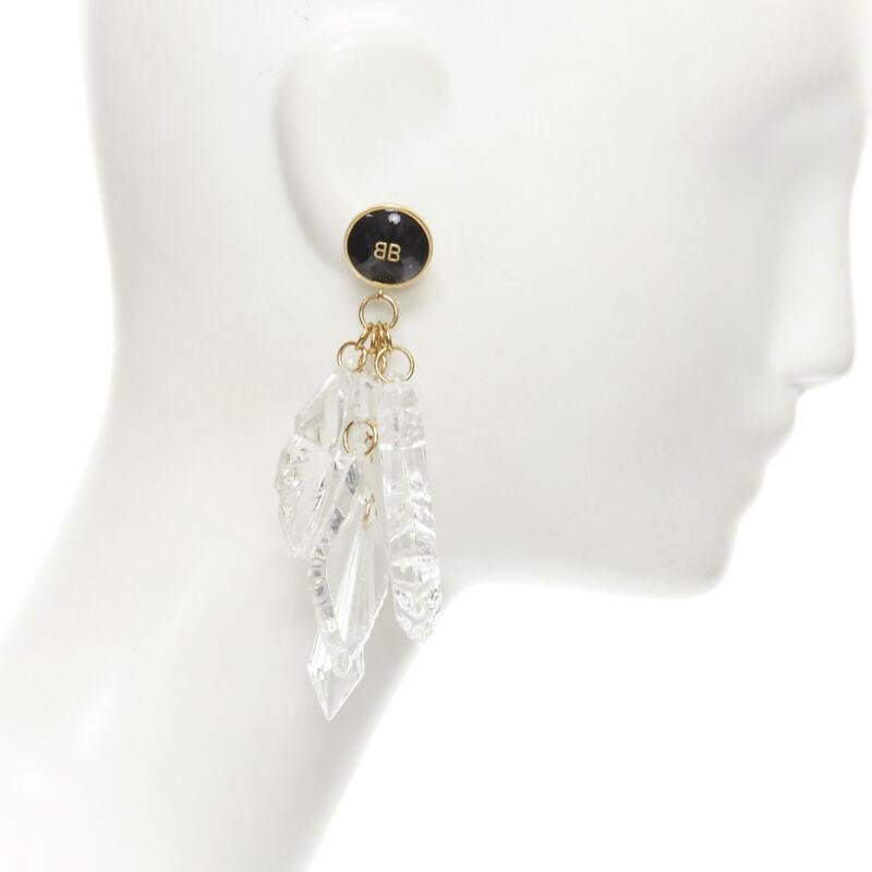 BALENCIAGA Demna 2018 Pic Colgante BB logo transparente Pendientes de araña en Bueno estado para la venta en Hong Kong, NT