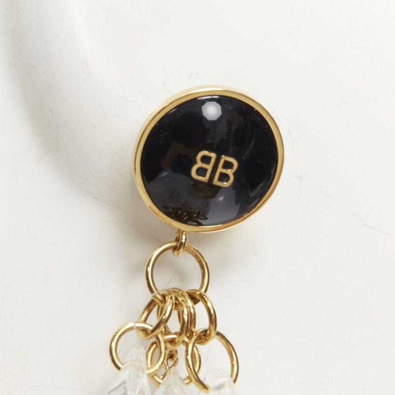 BALENCIAGA Demna 2018 Pic Colgante BB logo transparente Pendientes de araña en venta 1
