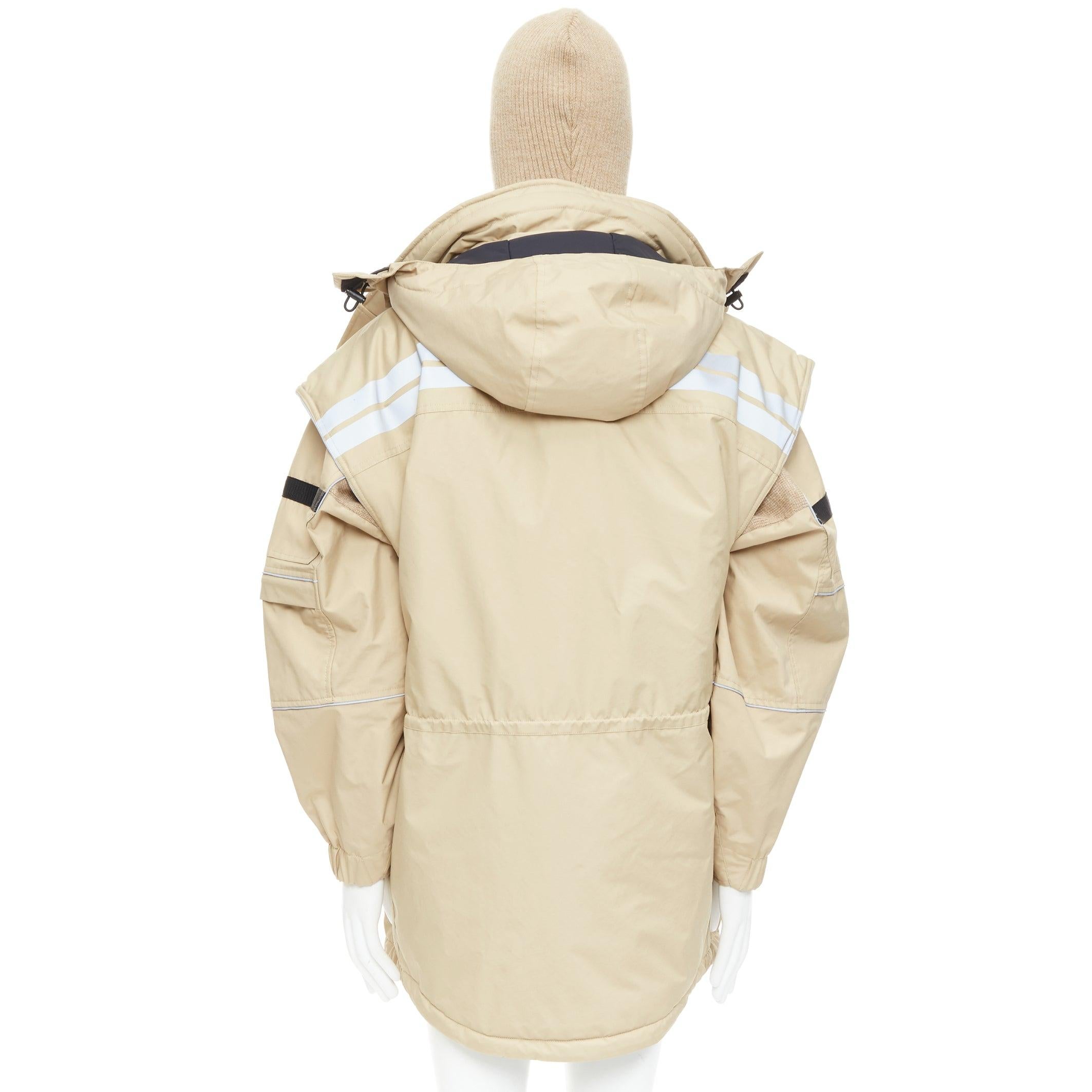 BALENCIAGA Demna 2018 Runway Twinset manteau parka convertible surdimensionné FR46 XS Pour femmes en vente