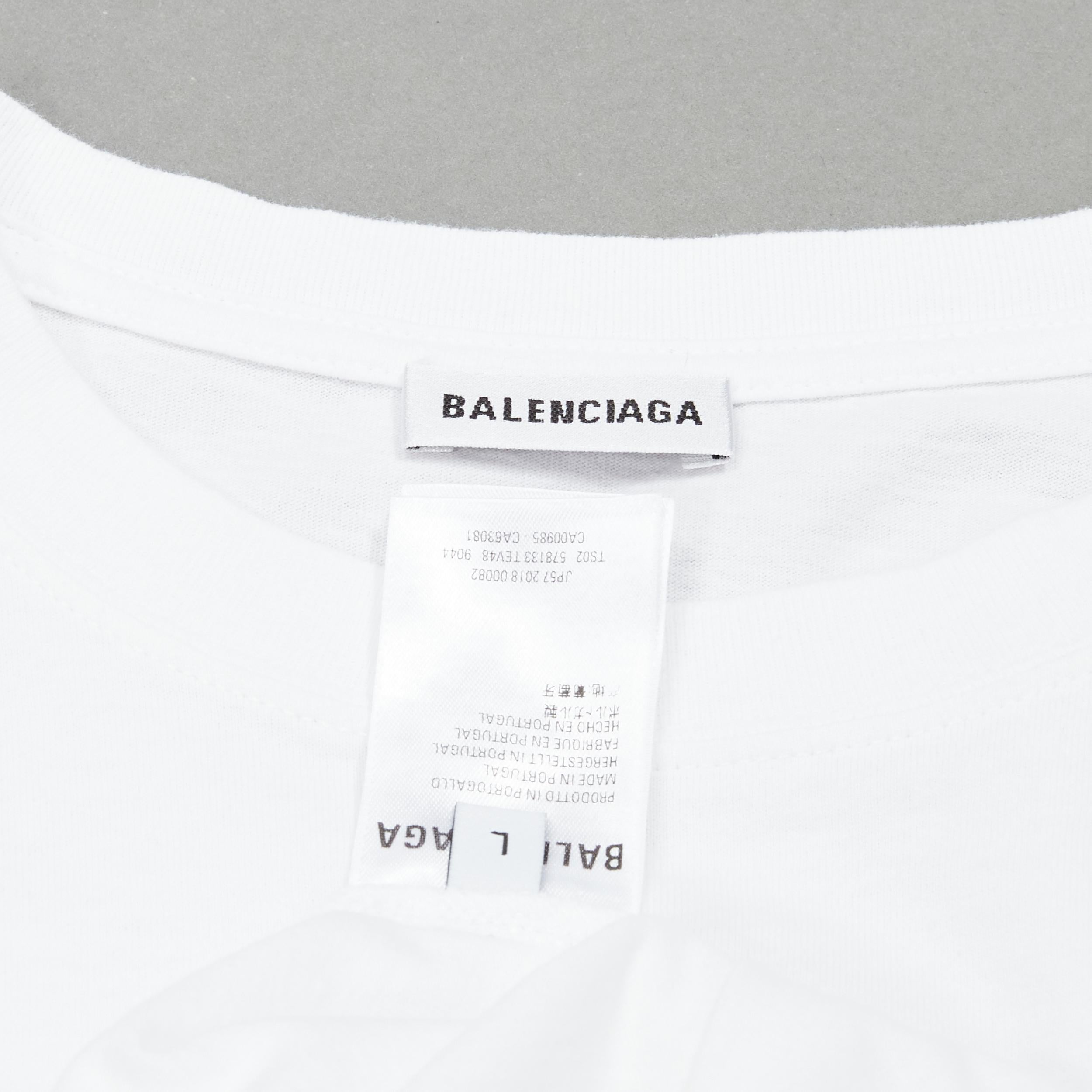 BALENCIAGA DEMNA 2018 white BB logo print tshirt L 3