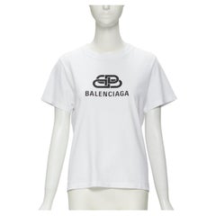 BALENCIAGA DEMNA - T-shirt blanc à imprimé logo BB, 2018