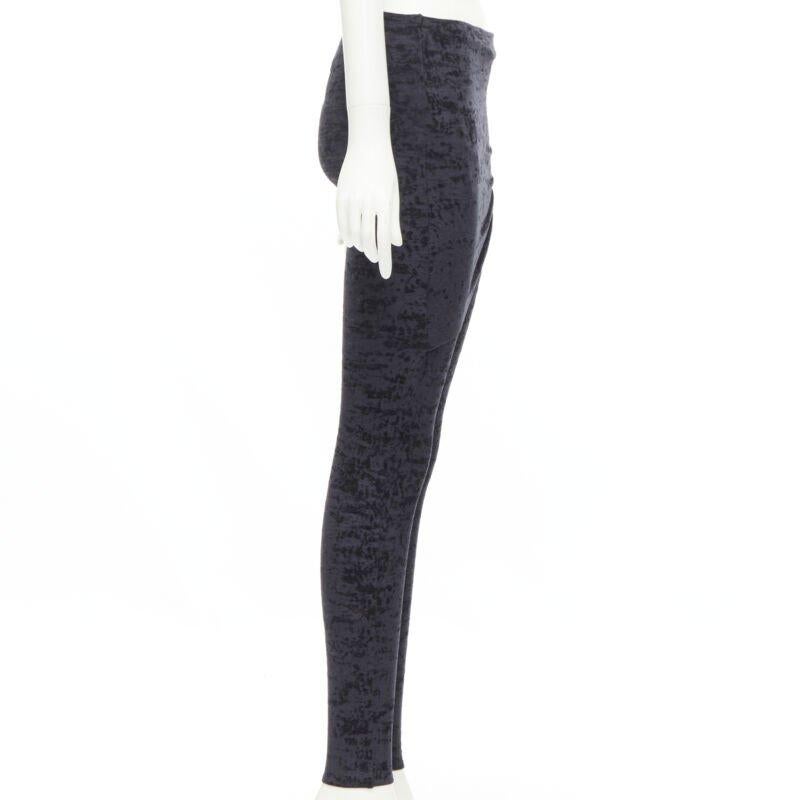 BALENCIAGA Demna 2019 black crushed velvet draped front legging FR34 XS In New Condition For Sale In Hong Kong, NT