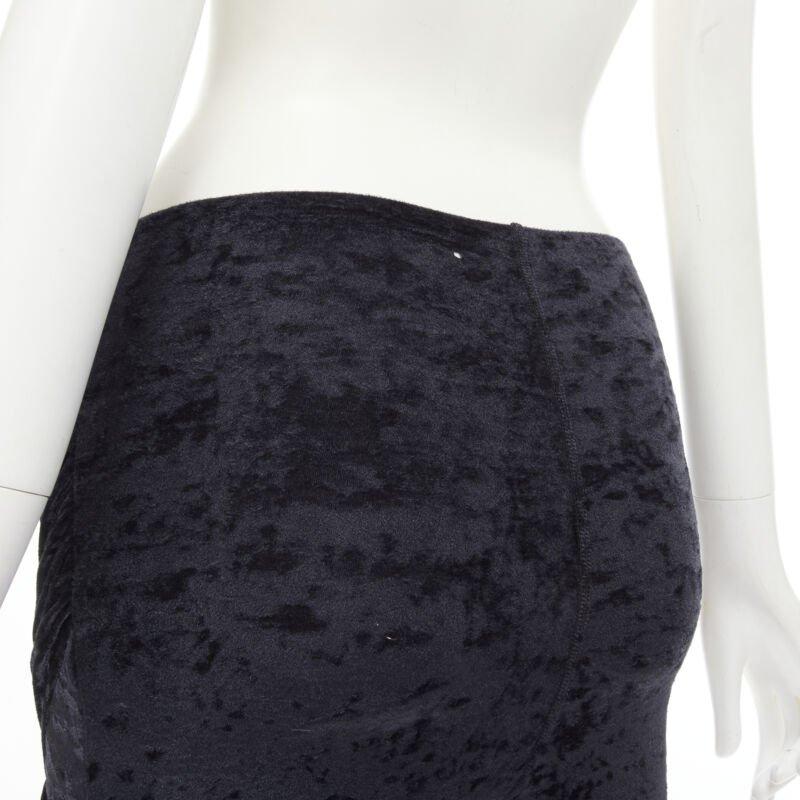 BALENCIAGA Demna 2019 black crushed velvet draped front legging FR34 XS For Sale 3