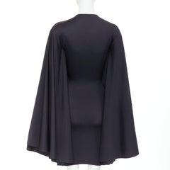 BALENCIAGA Demna 2019 spandex caped vacuum sucked back bodycon dress FR34 XS
