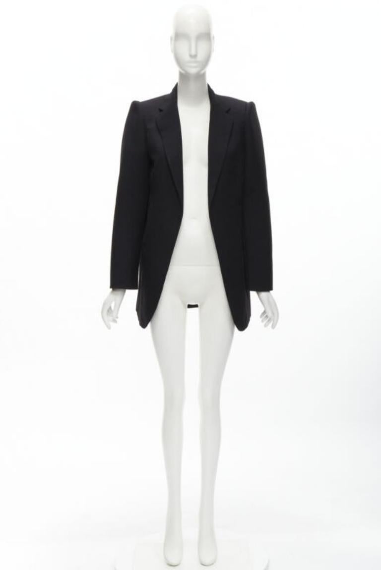 BALENCIAGA DEMNA 2019 blazer oversize de lana negra con hombros acolchados FR34 XS en venta 5