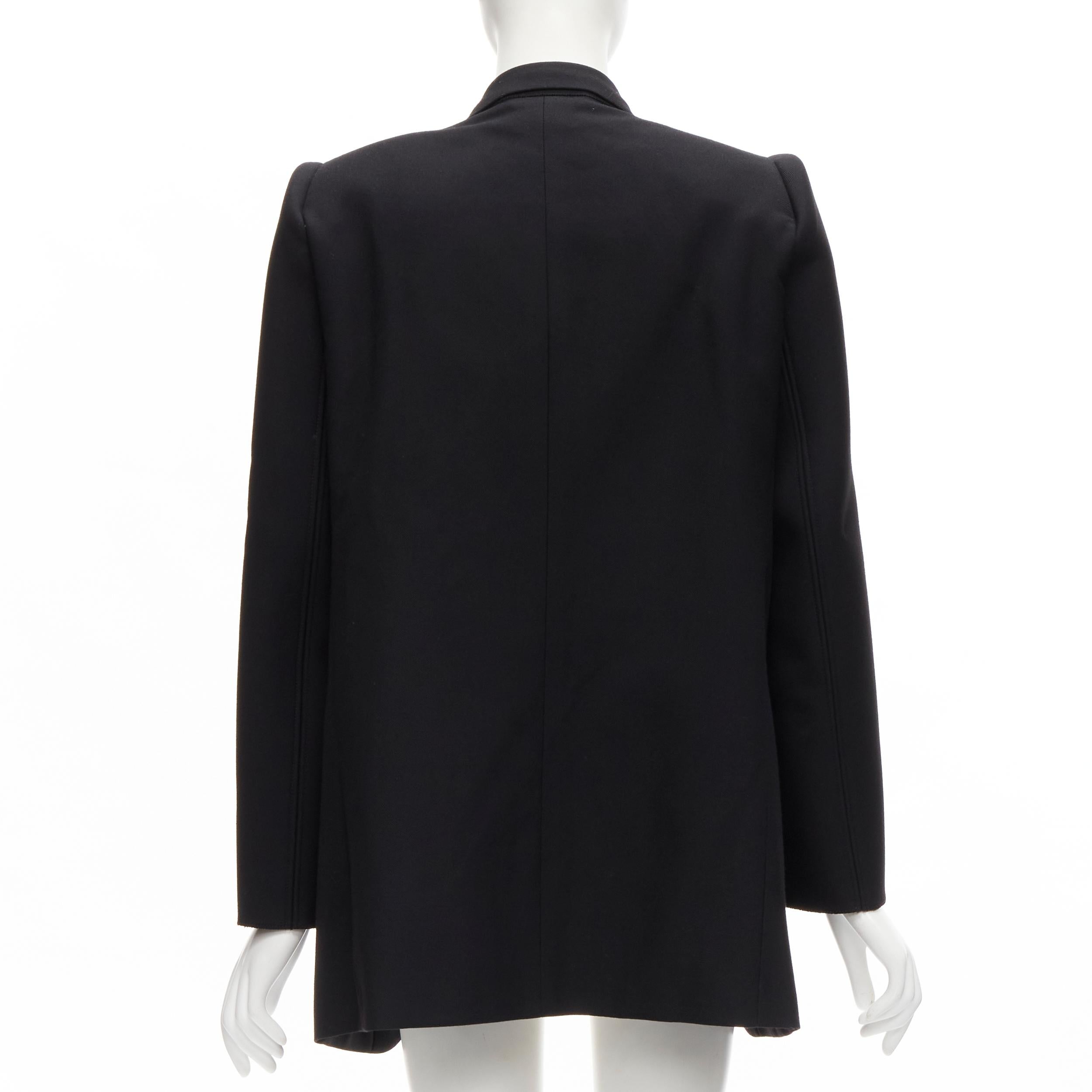 BALENCIAGA DEMNA 2019 black wool power padded shoulder oversized blazer FR34 XS In Excellent Condition For Sale In Hong Kong, NT