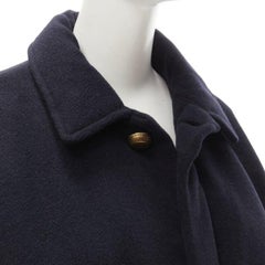 BALENCIAGA DEMNA 2019 navy camel antique gold button cocoon coat FR38 M