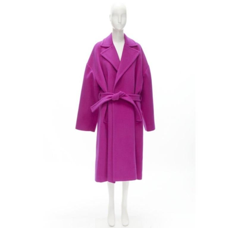 BALENCIAGA DEMNA 2019 pink camel hair wool oversized belt coat FR38 M 7
