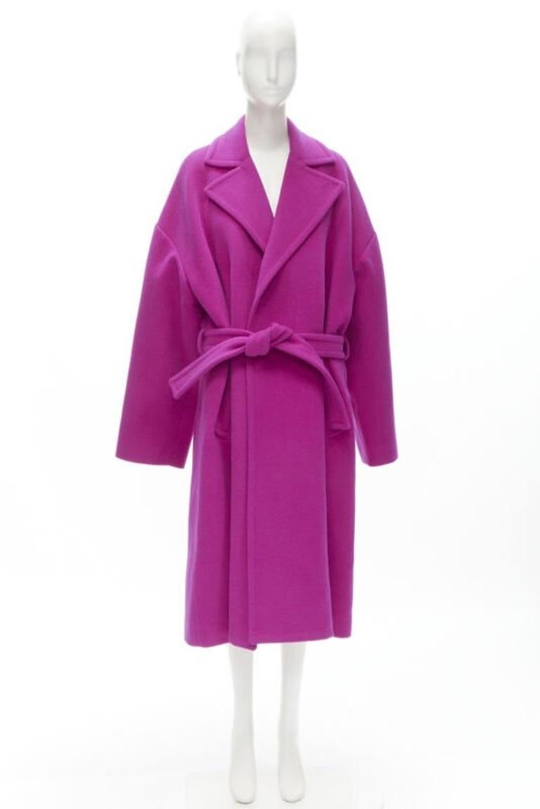 BALENCIAGA DEMNA 2019 pink camel hair wool oversized belt coat FR38 M 6