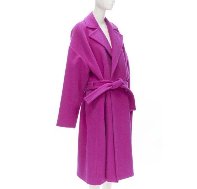 Women's BALENCIAGA DEMNA 2019 pink camel hair wool oversized belt coat FR38 M