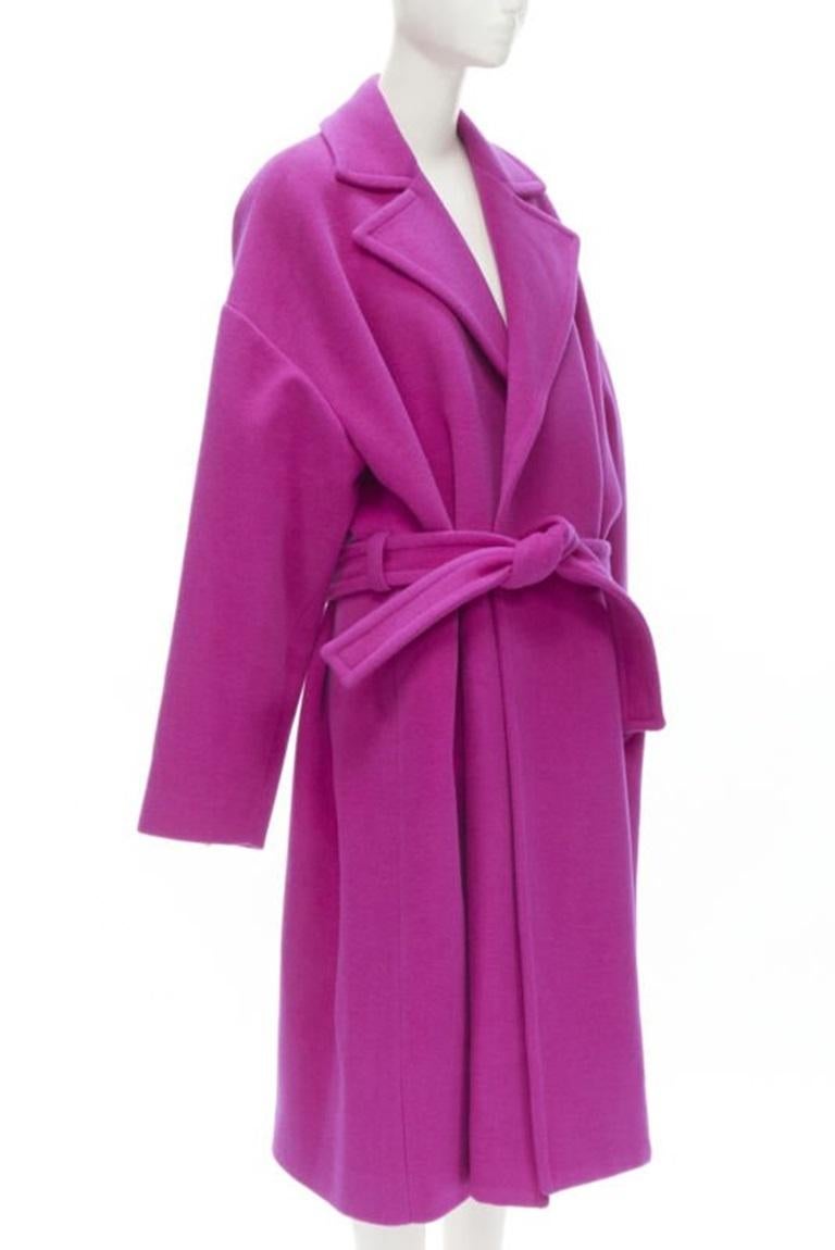 BALENCIAGA DEMNA 2019 pink camel hair wool oversized belt coat FR38 M In New Condition In Hong Kong, NT