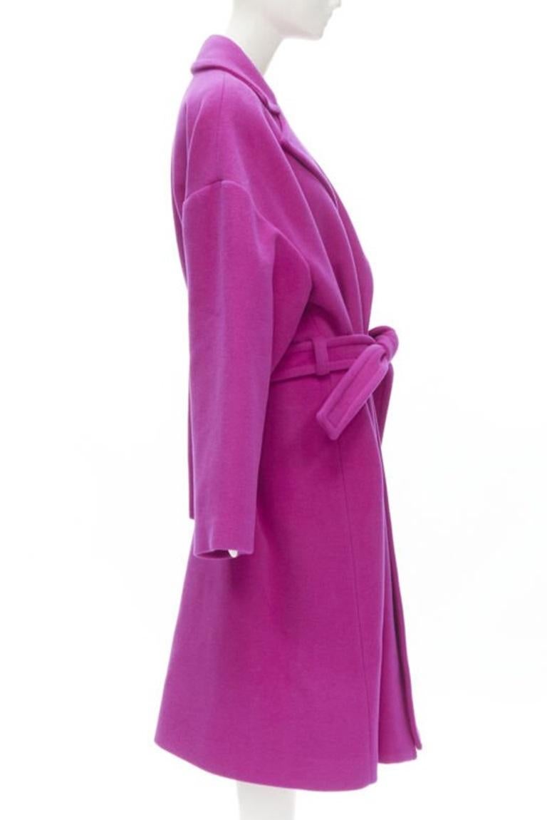 Women's BALENCIAGA DEMNA 2019 pink camel hair wool oversized belt coat FR38 M