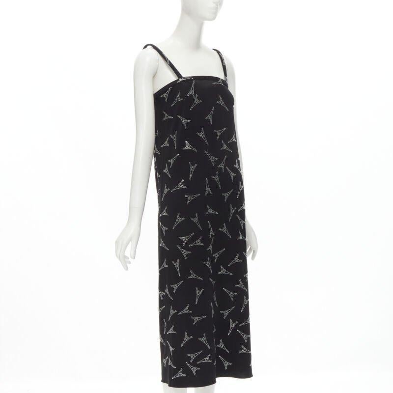 Noir BALENCIAGA Demna 2019 Runway Eiffel Tower Crystal bonté buste FR36 S en vente
