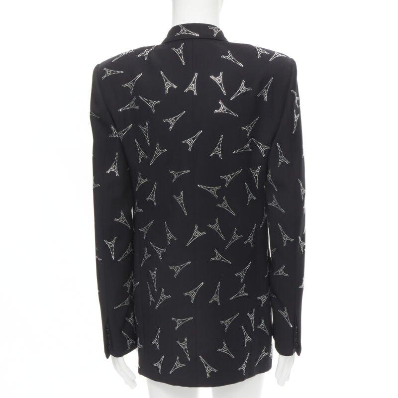 Uomo Balenciaga Demna 2019 Runway Eiffel Tower crystal Power blazer IT46 S in vendita